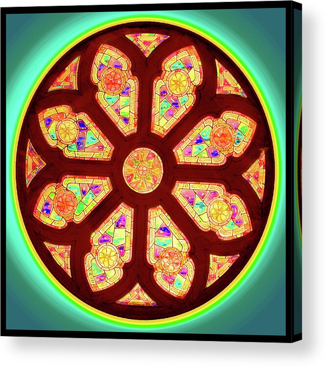 Acrylic Print featuring the digital art Glowing Rosette by Rick Wicker