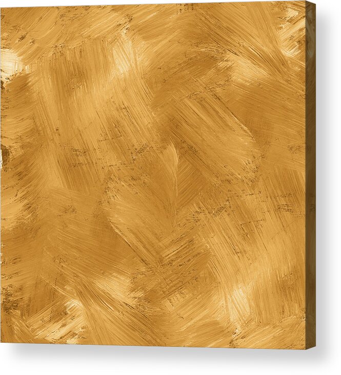 Material Acrylic Print featuring the photograph Golden Painted Texture by Hudiemm