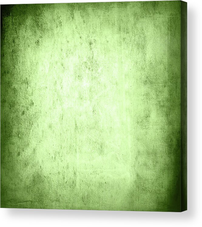 Aging Process Acrylic Print featuring the photograph Green Grungy Wall Texture by Hudiemm