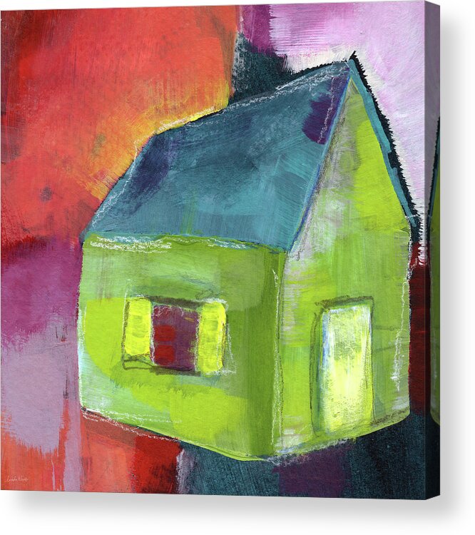 House Acrylic Print featuring the painting Green House- Art by Linda Woods by Linda Woods