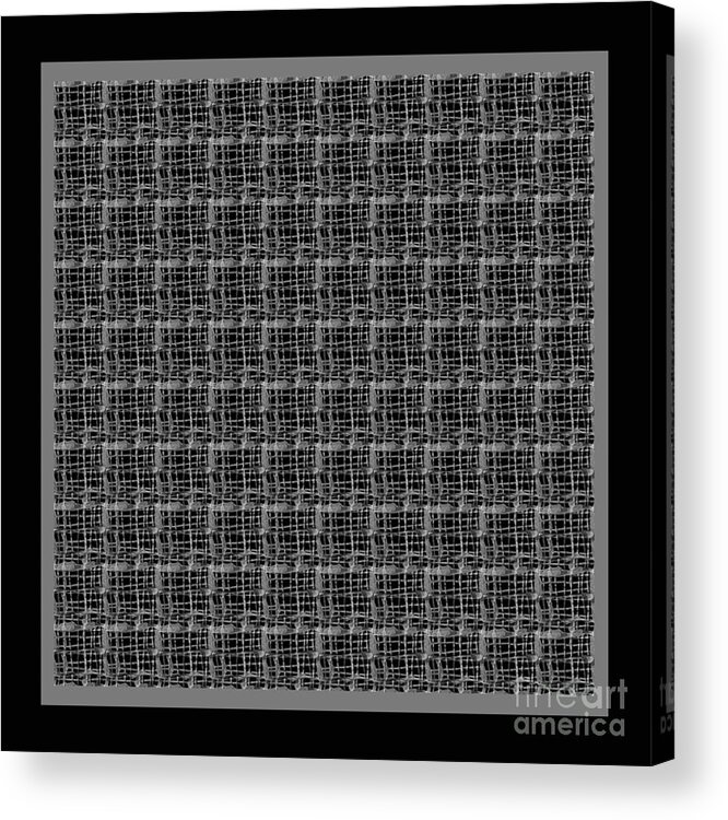  Lace Acrylic Print featuring the digital art Grey Lace on Grey Black Frame for Pillows by Delynn Addams