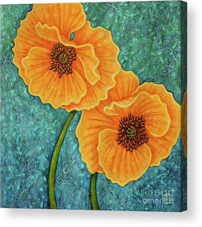 Poppy Acrylic Print featuring the painting Growing Optimism by Amy E Fraser
