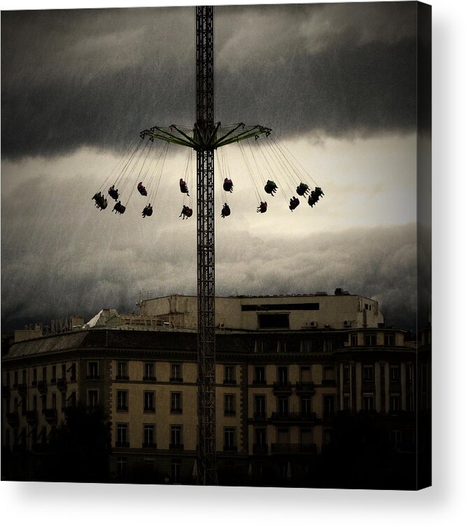 Wheel Acrylic Print featuring the photograph Hanging From The Sky by Vangelis Bagiatis