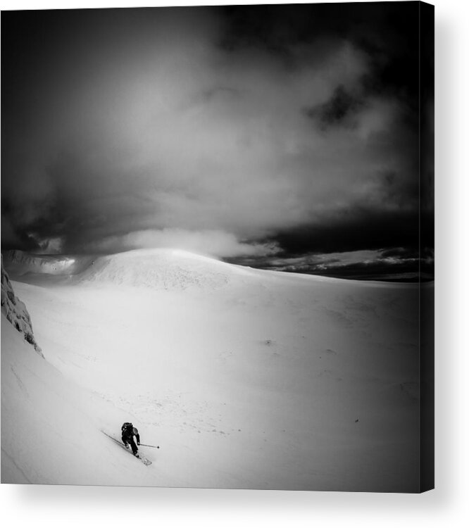 Ski Acrylic Print featuring the photograph Happiness Is First Tracks In Fresh Snow by Eric Verbiest
