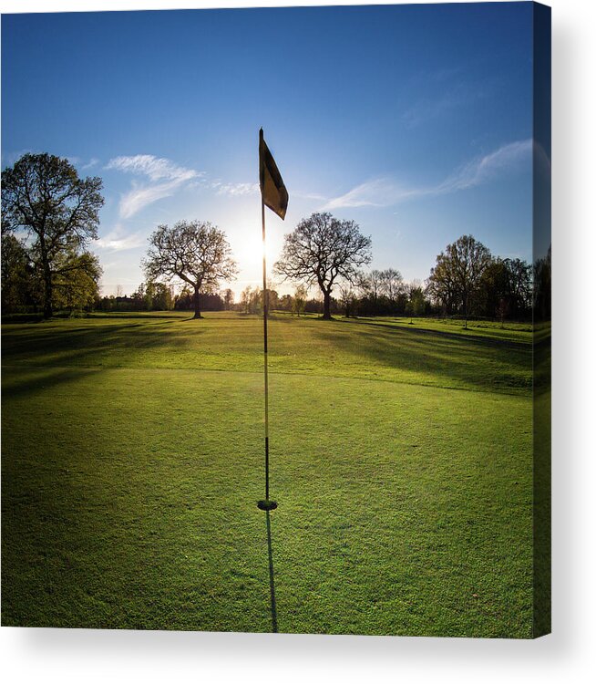 Tranquility Acrylic Print featuring the photograph Hole On Golf Course by Peter Chadwick Lrps