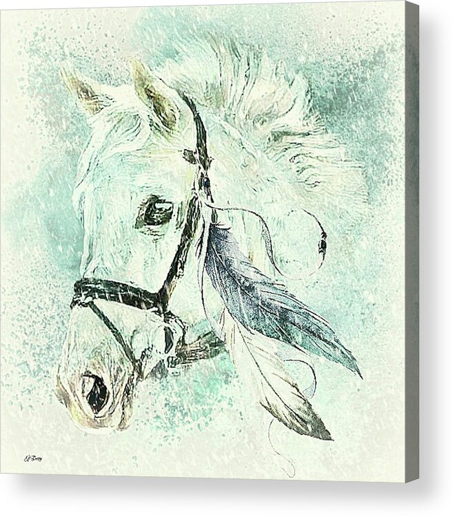  Colt Acrylic Print featuring the mixed media Horse Named Shiver by Gayle Berry