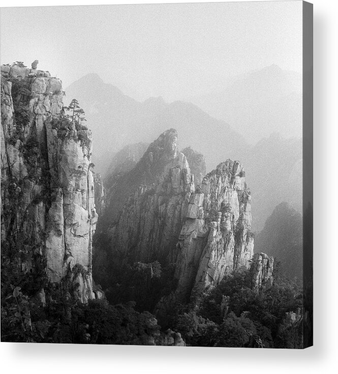 Scenics Acrylic Print featuring the photograph Huangshan Peaks by Vincent Boreux Photography