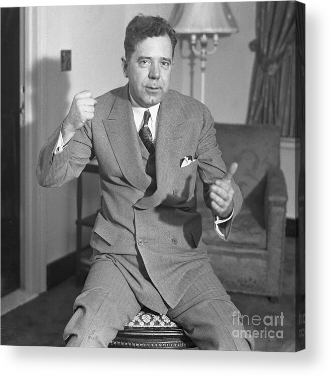 People Acrylic Print featuring the photograph Huey Long Giving Thumbs-up by Bettmann