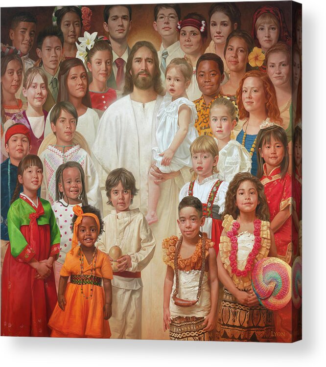 Jesus Acrylic Print featuring the painting I Am A Child Of God by Howard Lyon