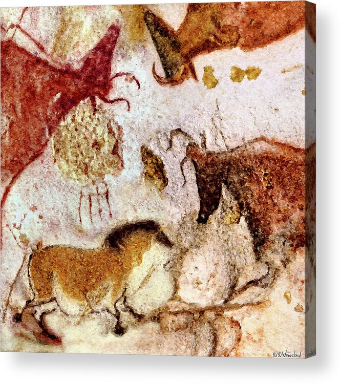 Lascaux Acrylic Print featuring the digital art Lascaux Horse and Cows by Weston Westmoreland