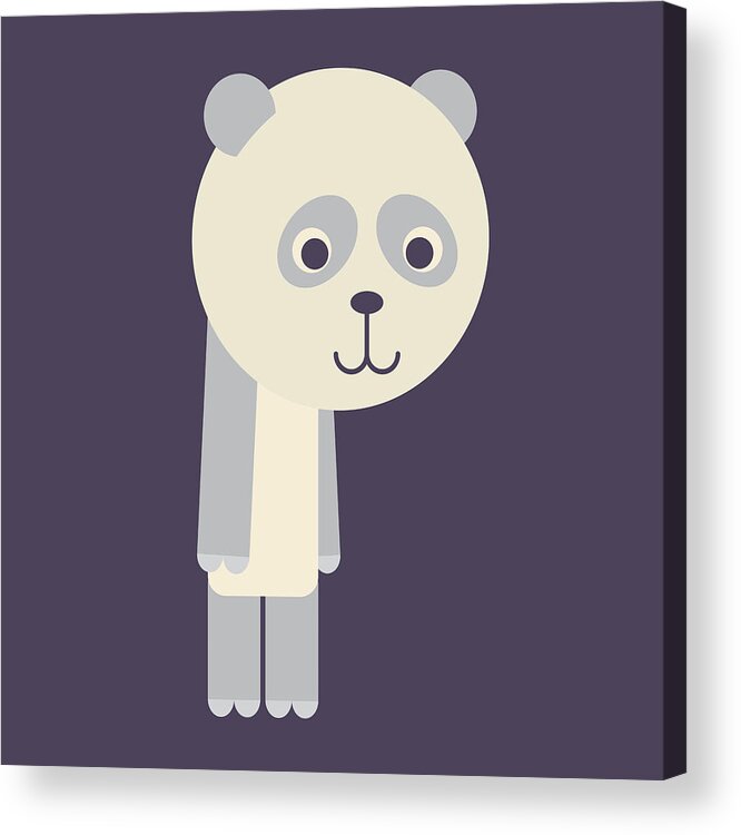 Animal Alphabet Acrylic Print featuring the digital art Letter P - Animal Alphabet - Panda Monogram by Jen Montgomery