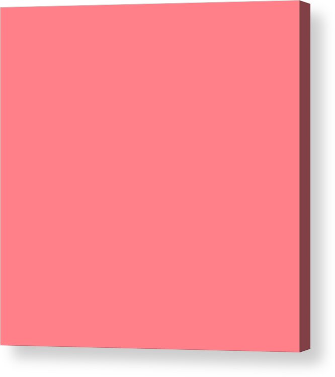 Light Pink Acrylic Print featuring the digital art Light Pink Coral Solid Plain Color Matching Home Decor Blankets and Pillows by Delynn Addams