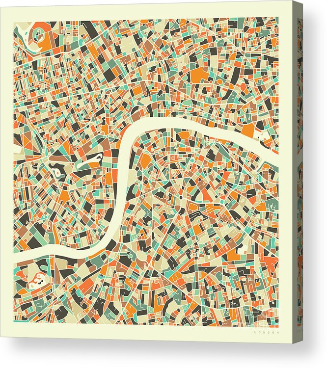 London Acrylic Print featuring the digital art London Map 1 by Jazzberry Blue