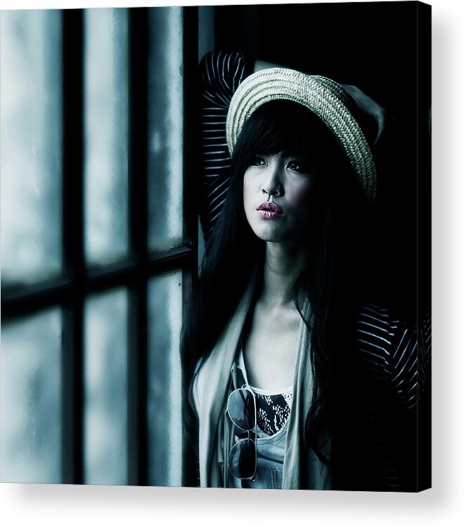 Portrait Acrylic Print featuring the photograph Love Me Blue by Sebastian Kisworo