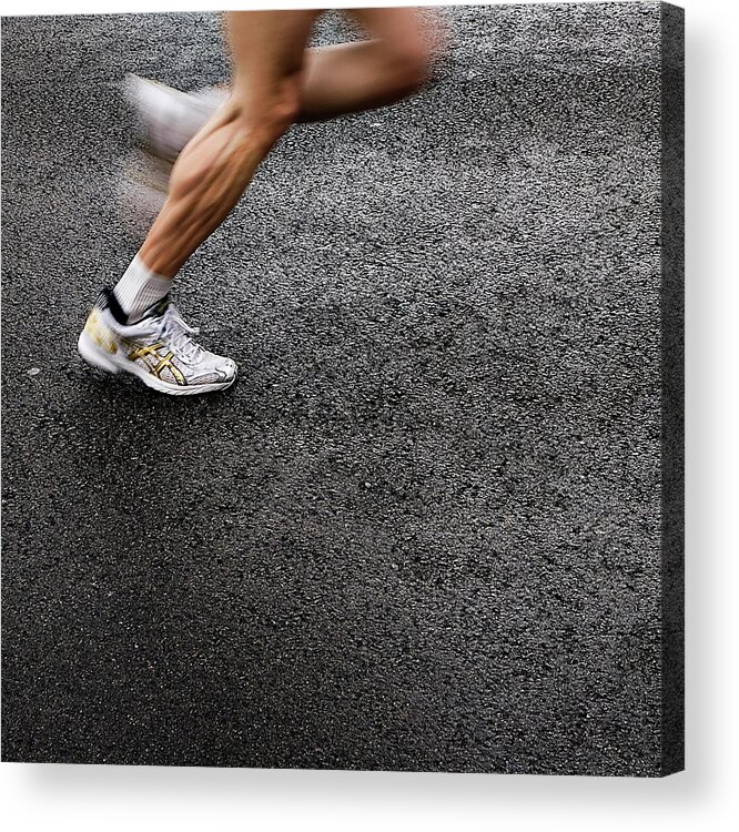 People Acrylic Print featuring the photograph Man Running At Race by Jorge Lizana Photo
