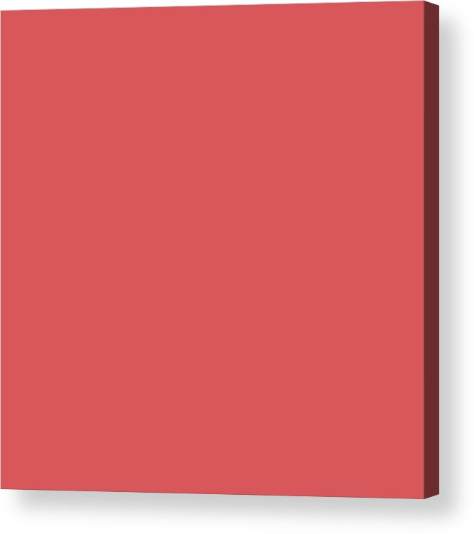 Medium. Coral Acrylic Print featuring the digital art Medium Coral Solid Plain Color for Home Decor Pillows and Blanks by Delynn Addams