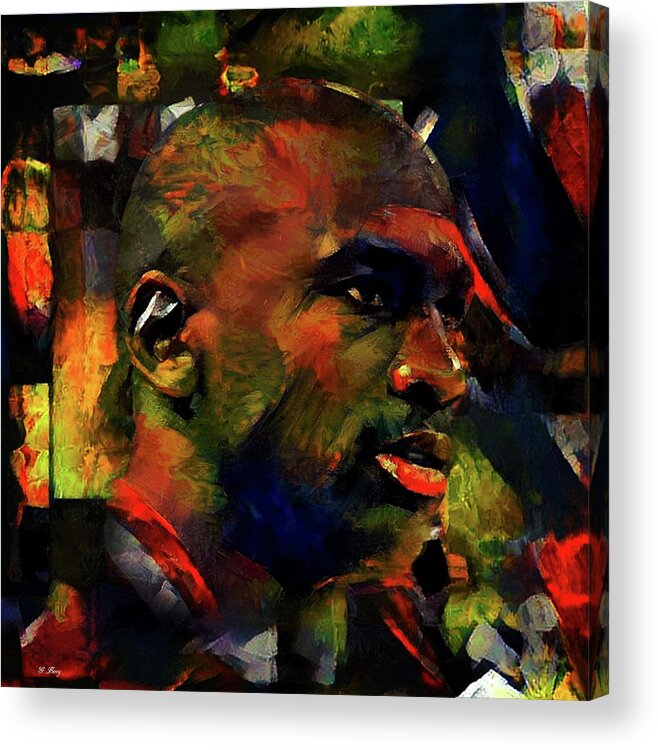 Michael Jordan Acrylic Print featuring the mixed media Michael Jordan by Gayle Berry