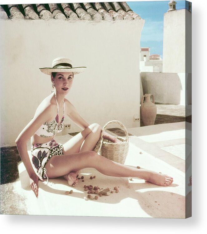 Fashion Acrylic Print featuring the photograph Model In A Calypso Bikini by Henry Clarke
