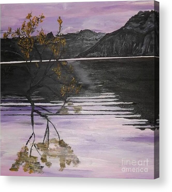 Landscape Acrylic Print featuring the painting Mountain Pass by Denise Morgan