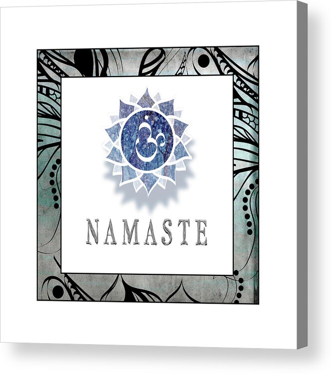 Namaste Symbol Acrylic Print featuring the mixed media Namaste Symbol 4_1 by Lightboxjournal