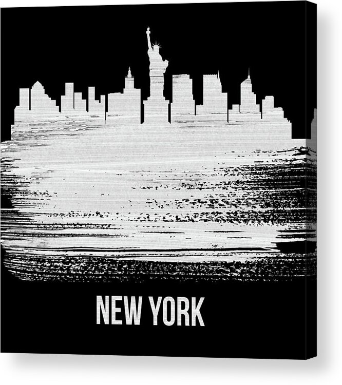 New York Acrylic Print featuring the photograph New York Skyline Brush Stroke White by Naxart Studio