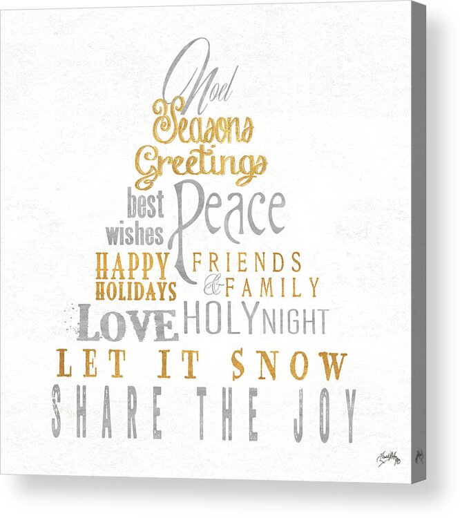 Holiday Acrylic Print featuring the mixed media Noel Seasons Greetings by Elizabeth Medley