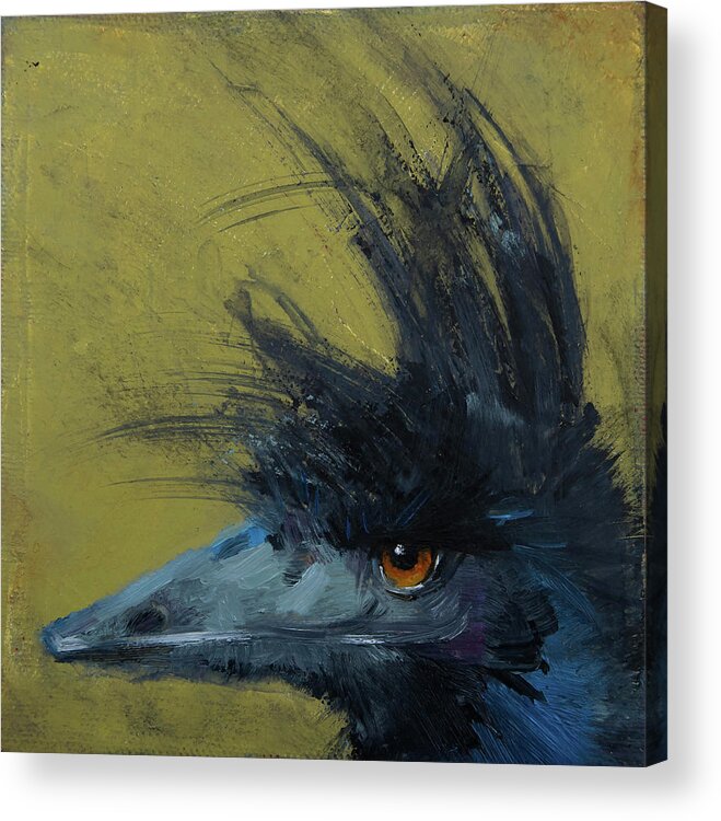 Emu Acrylic Print featuring the painting Not Funny by Jani Freimann