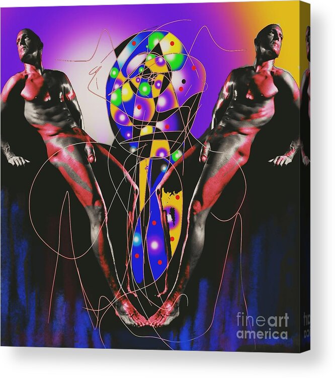 Nude Acrylic Print featuring the digital art Nude kaleidoscope by Mark Bradley
