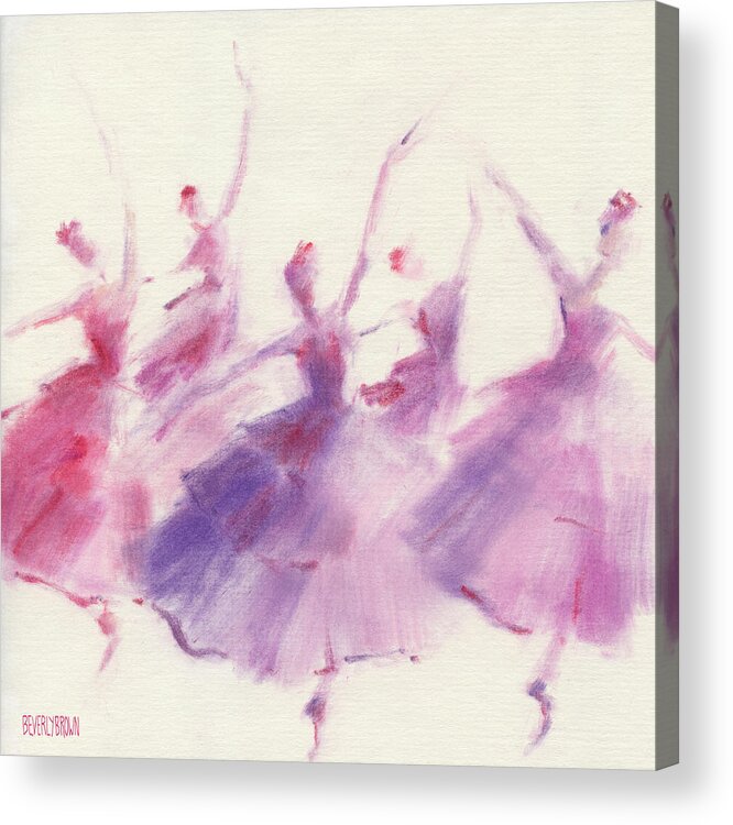 Ballet Acrylic Print featuring the painting Nutcracker Ballet Waltz of the Flowers by Beverly Brown Prints