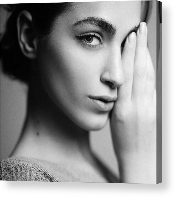 Face Acrylic Print featuring the photograph One Eye by Amin Hamidnezhad