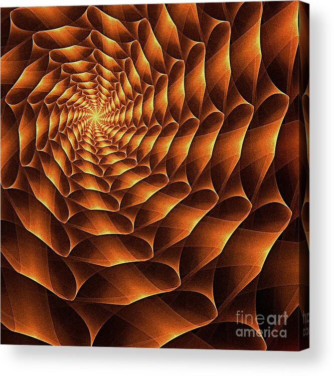 Fractal Spiral Acrylic Print featuring the digital art Oragami Vortex K12-1 by Doug Morgan