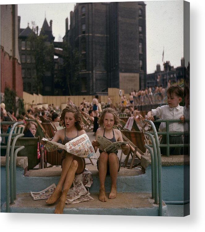 Child Acrylic Print featuring the photograph Outdoor Pool by Hulton Archive
