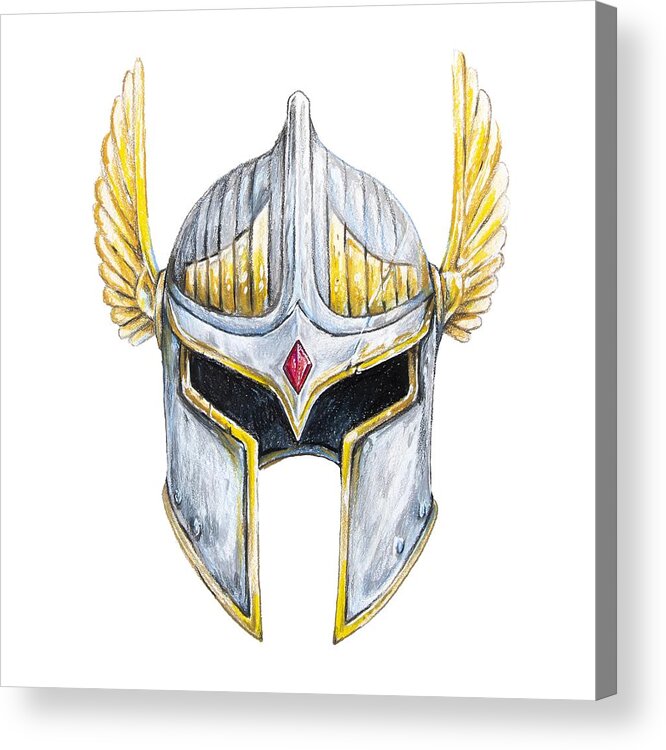 Paladin Acrylic Print featuring the drawing Paladin by Aaron Spong