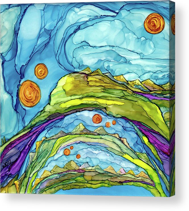 Dreamscape Acrylic Print featuring the painting Parallelity by Winona's Sunshyne