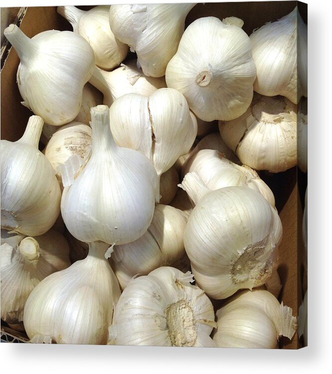 Heap Acrylic Print featuring the photograph Pile Of Garlic by Digipub