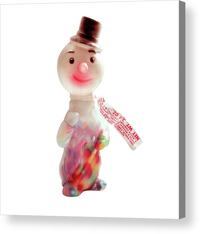 Campy Acrylic Print featuring the drawing Plastic Snowman Filled With Candy by CSA Images