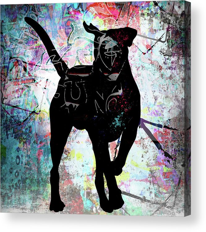 Playful Puppy 5 Acrylic Print featuring the mixed media Playful Puppy 5 by Lightboxjournal