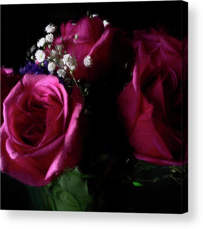 Floral Acrylic Print featuring the photograph Portrait of Roses by John Rivera