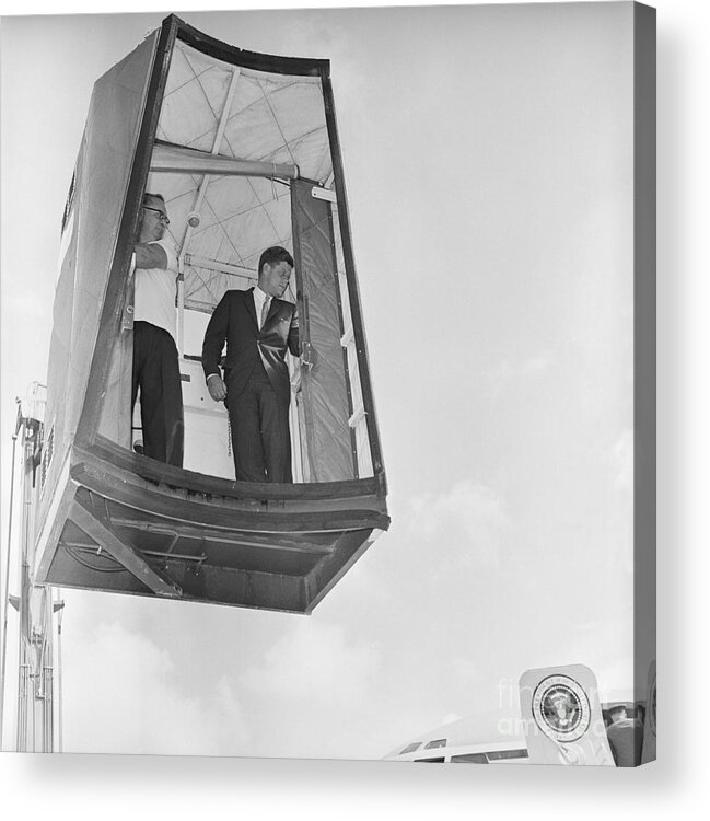 Mature Adult Acrylic Print featuring the photograph President John F. Kennedy Riding by Bettmann