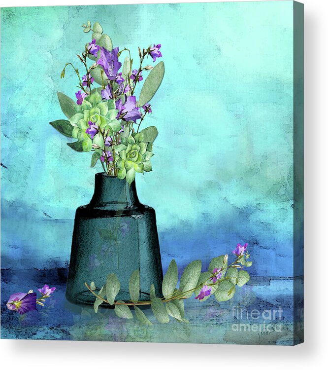 Purple Flowers Acrylic Print featuring the digital art Pretty in Purple by J Marielle