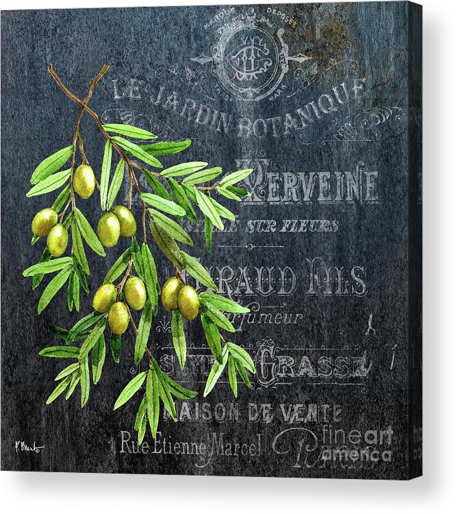Watercolor Acrylic Print featuring the painting Provincial Herbs V by Paul Brent