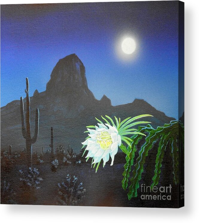 Arizona Acrylic Print featuring the painting Queen Of The Night by Jerry Bokowski