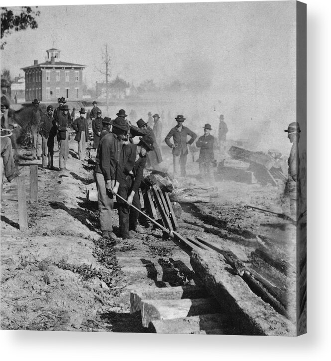 Civil War Acrylic Print featuring the painting Railing Against Atlanta by Matthew Brady