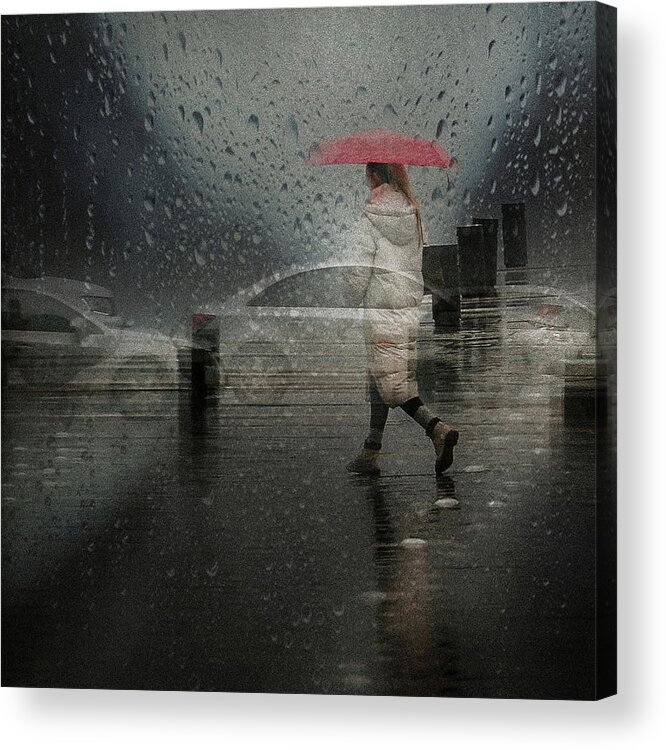 Walking Acrylic Print featuring the photograph Rainy Day by Damijan Sedevcic