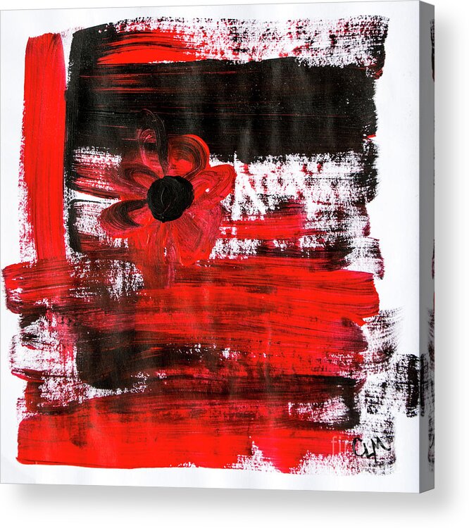 Mood Acrylic Print featuring the painting Red Flower by Cheryl McClure