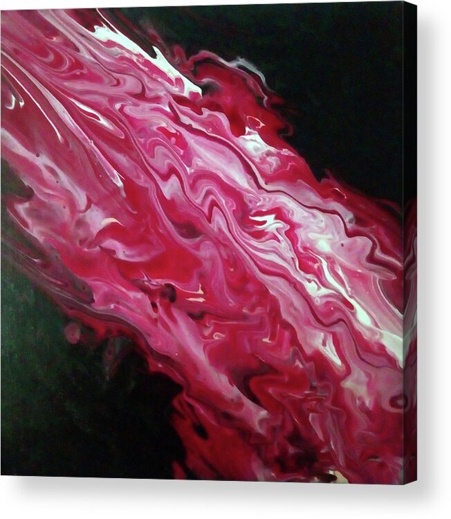 Pour Painting Acrylic Print featuring the painting Red River Dance by Eseret Art