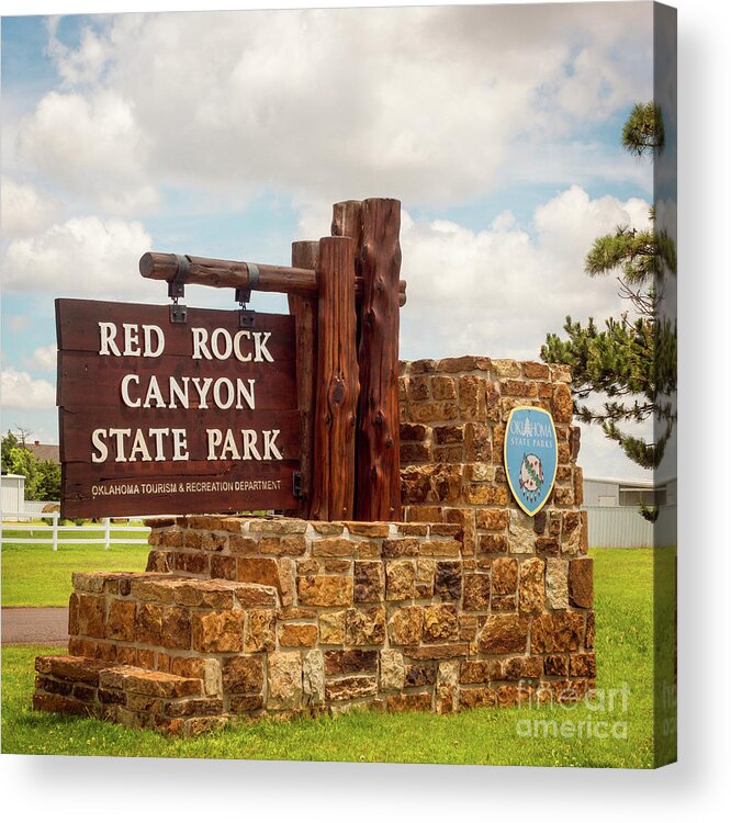 Red Rock Canyon State Park Acrylic Print featuring the photograph Red Rock Canyon State Park Entrance Sign by Imagery by Charly
