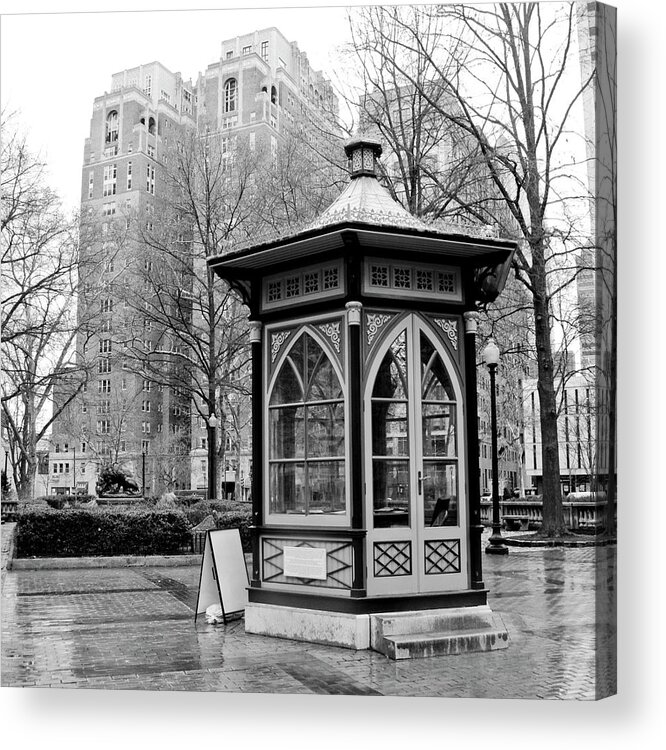Buildings Acrylic Print featuring the mixed media Rittenhouse Square by Erin Clark