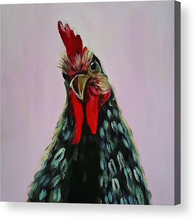 Chicken Acrylic Print featuring the painting Rooster by Amy Kuenzie