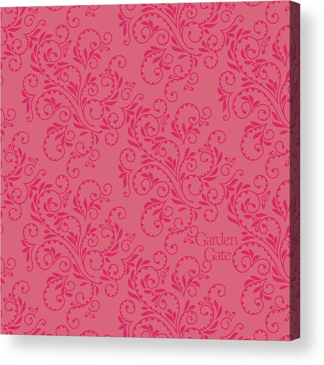 Floral Acrylic Print featuring the digital art Rose colored fern pattern by Garden Gate magazine